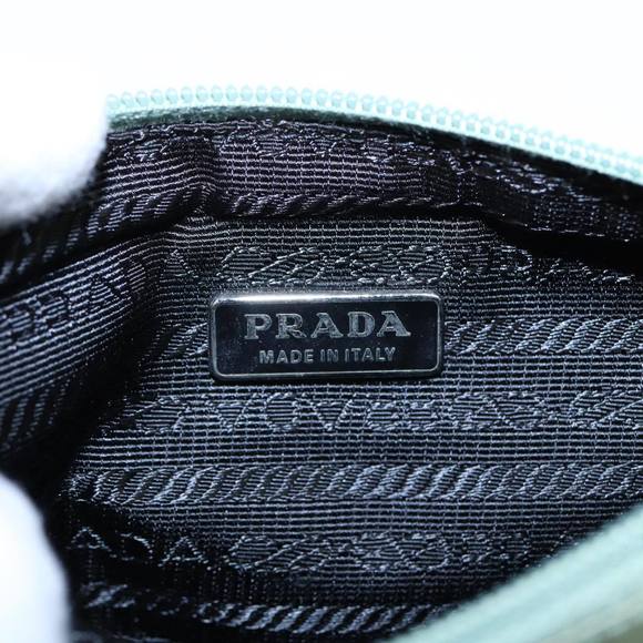PRADA Pouch Satin Green Silver Auth 86519 - Picture 14 of 16